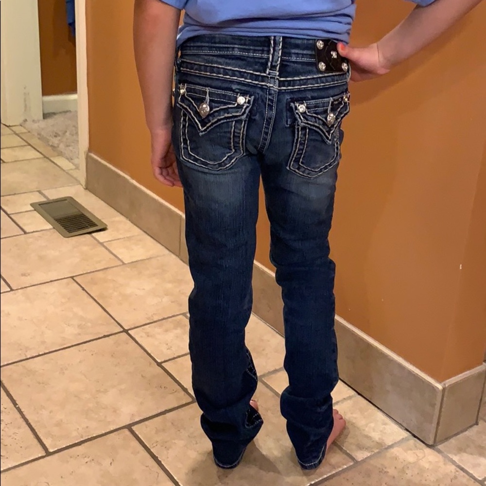 Miss Me Girls Skinny Flap Pocket Jeans